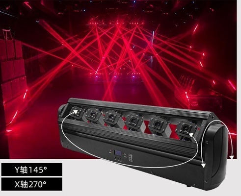 6 Augen Beweglicher Kopf LED Bühnenbeleuchtung Swing Bar Rotation RGB